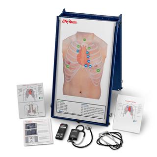 Anterior Auscultation Practice Board with Case and SmartScope - Nasco